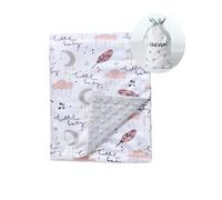CREVENT Manta de Felpa Suave Minky para niñas, para recién Nacidos, Ropa de Cama para niños pequeños, Sweet Dream de 75X100cm