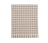 CREVENT Manta de Punto Bohemio para sofá, Silla, Cama, decoración del hogar, Suave, cálida, acogedora, Ligera, para Primavera, Verano y otoño (127 x 152 cm, Color marrón a Cuadros)