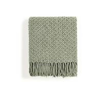 CREVENT Manta de Punto Bohemio para sofá, Silla, Cama, decoración del hogar, Suave, cálida, acogedora, Ligera, para Primavera, Verano y otoño (50 x 60 Pulgadas, Verde Salvia)