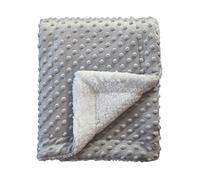 CREVENT Manta de Sherpa Suave y cálida para bebé, para Cuna y Cochecito, Regalos para bebés y niños Durante Todas Las Estaciones (75X100cm, Punto Gris Claro)