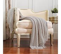 CREVENT - Manta Decorativa con diseño a Cuadro para el sofá, la Silla, la Cama o para Viajes, cálida, Ligera, Suave y cómoda, para Todas Las Estaciones, (127 X 152 cm, Color marrón grisáceo)