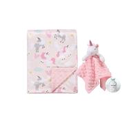 CREVENT Mantas Suaves y acogedoras para bebés para niños y niñas + Manta de Seguridad, Juego con una Bolsa de Regalo, artículos Esenciales para recién Nacidos (Unicornio)