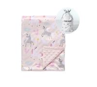 CREVENT Minky - Manta de bebé para niñas, Manta de Felpa Suave para recién Nacidos, 75X100cm(Unicornio)