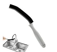 Crevice Cleaning Brush with Long Handle - Angled Ergonomic Hard Bristle Scrub Brush for Deep Cleaning Grout, Corners, Tile, Shower, Window Tracks, Kitchen, Bathroom, Floor, Oven, Sink, Hard-to-Reach A