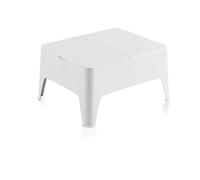 CREVICOSTA QUALITY MARK MARCAS DE CALIDAD - Alaska - Mesa Auxiliar de Resina. Ideal para acompañar Las tumbonas de tu jardín o Piscina. 30x58x48 cm (Blanco)