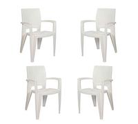 CREVICOSTA QUALITY MARK MARCAS DE CALIDAD - Caribe - Lote de 4 Sillas de Resina. 85 x 54 x 57 cm (Blanco)