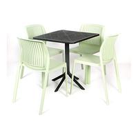 CREVICOSTA QUALITY MARK MARCAS DE CALIDAD Conjunto jardín Grand. Verde-Manzana. Resina reciclable 100% para Interior Y Exterior.