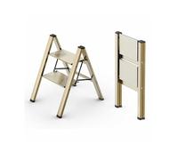 CREVICOSTA QUALITY MARK MARCAS DE CALIDAD - Escalera Selena - Escalera domestica de Aluminio sin Mango. 2 peldaños (Champange)