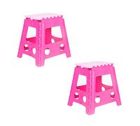 CREVICOSTA QUALITY MARK MARCAS DE CALIDAD Lote 2 TABURETES Plegables Multiusos para EL HOGAR.Distintos Colores (Rosa)