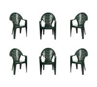 CREVICOSTA QUALITY MARK MARCAS DE CALIDAD Lote 6 Sillas Ofir Verde. 100% reciclable. Mueble terraza jardín, Interior y Exterior| mobiliario Camping| Patio| balcón| Picnic| Outdoor (Green)