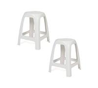 CREVICOSTA QUALITY MARK MARCAS DE CALIDAD - Lote de 2 TABURETES fijos de Resina para baño y hogar (Blanca)