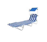 CREVICOSTA QUALITY MARK MARCAS DE CALIDAD - MAGNESIO 1012 - Tumbona reclinable con TOLDO de Playa Plegable y reclinable (Marinera)