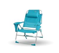 CREVICOSTA QUALITY MARK MARCAS DE CALIDAD - Nautilus 2108 - Silla de Playa Plegable con Nuevo cojín ergonómico y Nueva Nevera incorporada. 8 Posiciones (Turquesa)