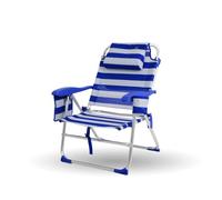 CREVICOSTA QUALITY MARK MARCAS DE CALIDAD - Nautilus 2108 - Silla de Playa Plegable con Nuevo cojín ergonómico y Nueva Nevera incorporada. 8 Posiciones (Marinera)