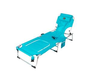 CREVICOSTA QUALITY MARK MARCAS DE CALIDAD - Prestige 2013 - Tumbona de Playa Tipo Masaje con Nevera, Plegable y reclinable. 4 Posiciones (Turquesa)