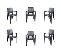 CREVICOSTA QUALITY MARK MARCAS DE CALIDAD - Set 6 Sillas Caribe (Antracita)