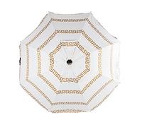 CREVICOSTA QUALITY MARK MARCAS DE CALIDAD - Sombrilla 200 cm con Espiral y Poste de Recorrido Total. Protección total contra los Rayos UV. 8 Varillas (Olimpia Blanco)