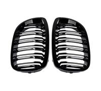 Crevyteg 1 par de rejillas de riñón para parachoques delantero, serie 3 E46 02-04, parrilla de repuesto para sedán de 2 puertas 51137064317 51137064318, doble línea brillante