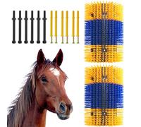 Crevyteg 2 cepillos rascadores para ganado, cepillos grandes de caballo para aseo, limpieza de masaje de vacas, alivia la picazón en la parte posterior del cepillo de ganado para caballo, vacas