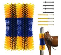 Crevyteg 2 cepillos rascadores para ganado, cepillos grandes de caballo para aseo, limpieza de masaje de vacas, alivia la picazón en la parte posterior del cepillo de ganado para caballo, vacas