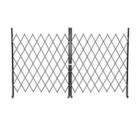 Crevyteg Puertas de seguridad plegables individuales, puerta de valla expandible con cerradura de 61 x 122 pulgadas con ruedas giratorias de 360°, tijeras de seguridad para exteriores, puerta de acero