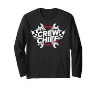 Crew Chief Racing Pit Crew Wrenches Checkered Flag Manga Larga