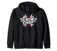 Crew Chief Racing Pit Crew Wrenches Checkered Flag Sudadera con Capucha