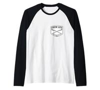 Crew Life United by The Oar Rowing Team Lema Row Diciendo Camiseta Manga Raglan