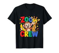 Crew Zoo - Camiseta divertida para niños, diseño de jirafa y mono Camiseta