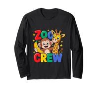 Crew Zoo - Camiseta divertida para niños, diseño de jirafa y mono Manga Larga