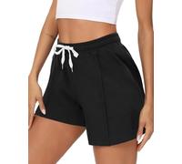 Crewhpo Pantalones Cortos Mujer Verano Pantalón Deporte Casuales Pantalon Corto de Chándal con Cordón y Bolsillos para Ciclismo Entrenamiento Jogging Correr