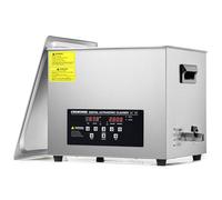 CREWORKS 15L 360W Limpiador Ultrasonidos con Calefacción Temporizador Maquina de Limpieza Ultrasonidos Acero Inoxidable para Prótesis Dentales, Joyas, Gafas, Relojes