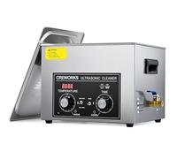 CREWORKS 15L Limpiador de Ultrasonidos con Temporizador y Calentador 360W Limpiador Ultrasónico de Acero Inoxidabale Máquina de Ultrasonidos para Limpieza de Gafas/Joyas/Anillos