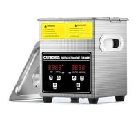CREWORKS 2L 60W Limpiador Ultrasonidos con Calefacción Temporizador Maquina de Limpieza Ultrasonidos Acero Inoxidable para Prótesis Dentales, Joyas, Gafas, Relojes