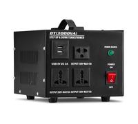 CREWORKS 3000W Transformador de Voltaje, Transformador 220V a 110V O 110V a 220V, Protección de Fusible Incorporada, Enchufe de UE a EE. UU. con Salida Universal y de EE. UU. Puertos USB de 5 V