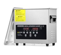 CREWORKS 3L 120W Limpiador Ultrasonidos con Calefacción Temporizador Maquina de Limpieza Ultrasonidos Acero Inoxidable para Prótesis Dentales, Joyas, Gafas, Relojes