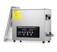 CREWORKS 6L 180W Limpiador Ultrasonidos con Calentador Digital y Temporizador Máquina de Ultrasonido para Limpieza de Acero Inoxidable