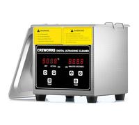 CREWORKS Limpiador Ultrasónico Industrial de 1,2 L con Calentador y Temporizador Digital 60W para Acero Inoxidable Apto para Relojes Dientes Gafas y Piezas de Automóvil