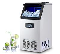 CREWORKS Máquina para Hacer Hielo 59KG/24H Máquina de Hielo Industrial 36PCS con Capacidad de Almacenamieto 10KG Máquina de Cubito de Hielo para Restaurante y Cafetería