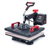 CREWORKS Prensa de Calor 30X38CM con Pantalla LED Máquina de Sublimación Giratoria 360° Prensa Térmica para DIY Camisetas, Bolsas y Mochilas (30x38cm)