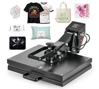 CREWORKS Prensa de Calor 40x50 cm, Maquina de Sublimacion con Panel de Control Digital, Tubos de Calefacción Dual para Camisetas, Almohadas, Máscaras, Alfombrillas para Mouse y Bolsas