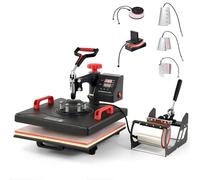CREWORKS Prensa de Calor Multifuncional 8 en 1 Maquina de Sublimación 38X38CM con Pantalla LED, Giratoria 360° Máquina de Transferencia de Calor para Camisetas (38x38cm 8 en 1 Avanzada)