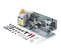 CREWORKS Torno de Metal 180X350MM 550W con Mandril de 3 Mordazas Torno para Metal de Sobremesa con Velocidad 2500 rpm Torno de Metal para Torneado de Metales