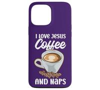 Creyentes I Love Jesus Coffee and Naps Cita Divertida Cristiana Carcasa para iPhone 13 Pro MAX