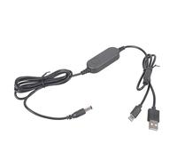 CRFFZ Cable convertidor de entrada USB + tipo C a 5,5 x 2,1 mm, 12 V, para ventilador de lámpara de cámara de router, con botón de conmutación, cable de refuerzo con control de conmutación