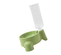 CRFFZ Cuenco elevado para mascotas que ahorra espacio con botella integrada de 500 ml, diseño resistente a fugas y compartimento de estación de alimentación desmontable