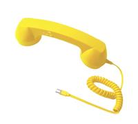 CRFFZ Receptor de teléfono ergonómico con cable para dispositivos tipo C, diseño retro con botón de respuesta física, portátil, para conversaciones claras, receptor retro