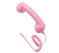 CRFFZ Receptor de teléfono ergonómico con cable para dispositivos tipo C, diseño retro con botón de respuesta física, portátil, para conversaciones claras, receptor retro