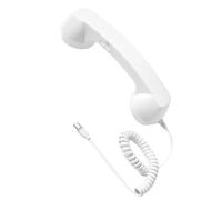 CRFFZ Receptor de teléfono ergonómico con cable para dispositivos tipo C, diseño retro con botón de respuesta física, portátil, para conversaciones claras, receptor retro