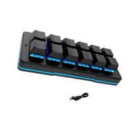 CRFFZ Teclados mecánicos programables con cable USB C de 12 teclas para computadora, multimedia, teclado numérico, teclado de juegos a color